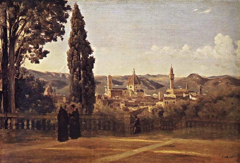 Corot Camille Florence Since the Gardens of Boboli oil painting picture